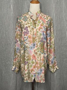 Femme Fatale Italy Floral Button Front Shirt